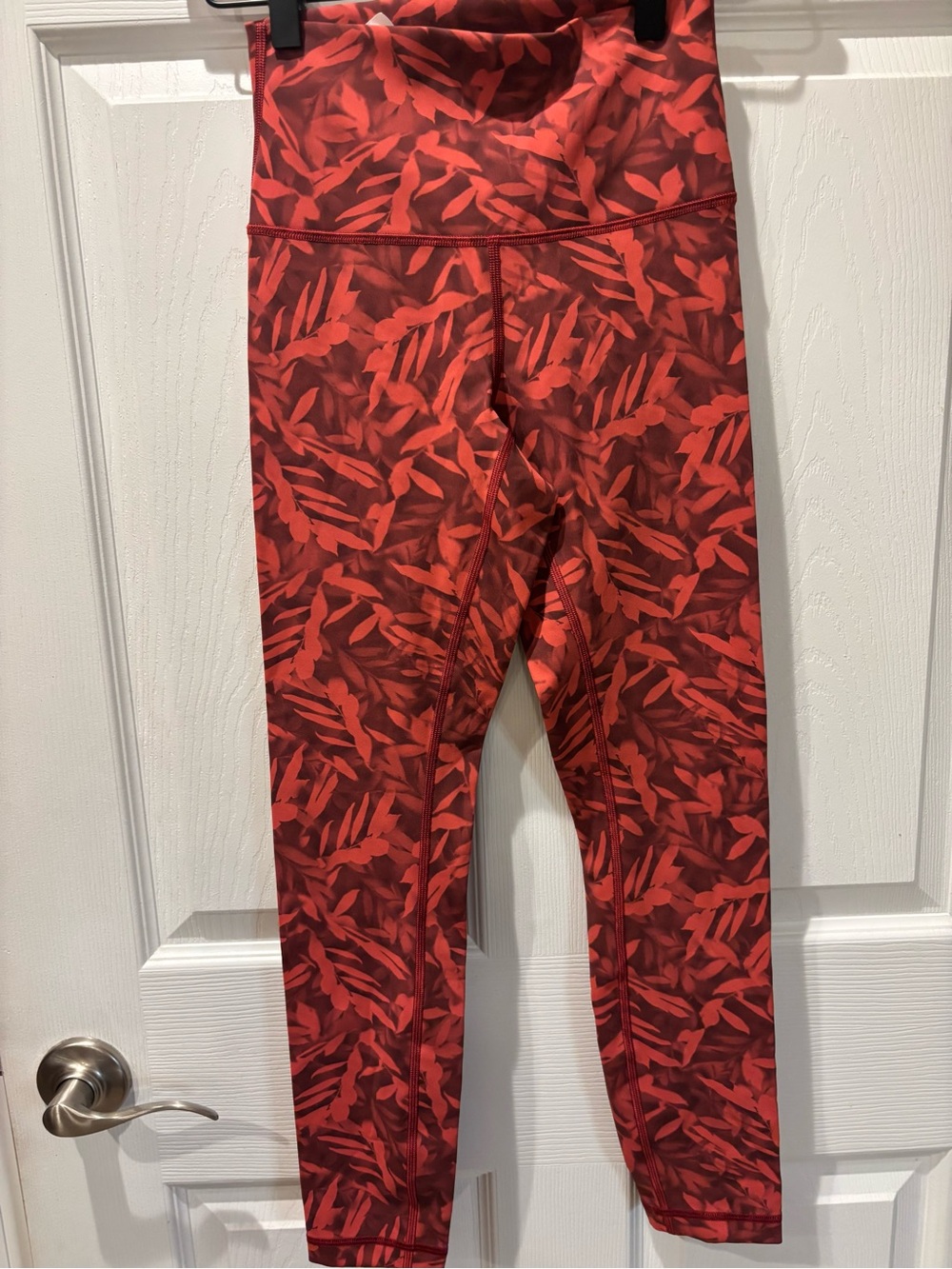 lululemon athletica Red Leaf-Print High-Rise Leggings